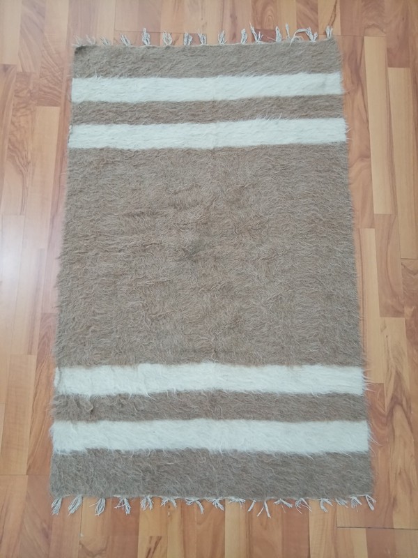 White Goat Wool Rug Geometric Turkish Rug Handmade Tribal Rug Free Shipping Rugs gallery