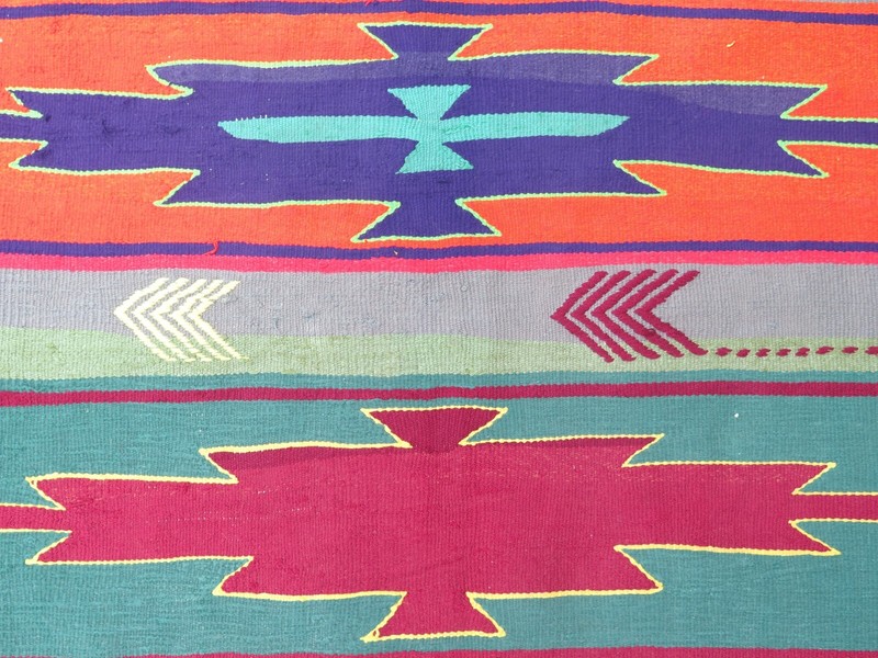 Vintage Turkish Kilim Wool, Area Rugs, Handmade Afion Rug, Large Carpet 54"x101" gallery