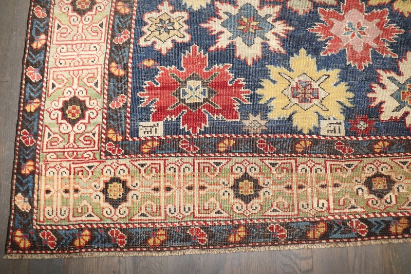 Antique Caucasian Shirvan Snowflake Dated Kuba Rug Size 4'x5' gallery