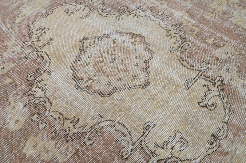 Oushak Turkish Vintage Rug 6x10 Kilim Rug Anatolian Handmade Boho Decor PINK gallery