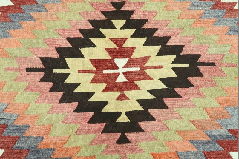 Turkish Kilim Wool Rug, Handmade Area Rugs, Vintage Tapis Large Teppich 76"x118" gallery