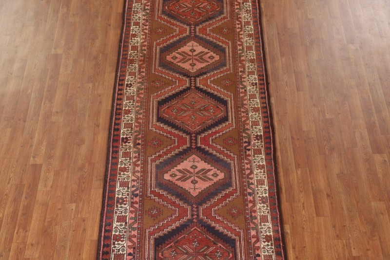 Vintage Geometric Traditional 11 ft. Rug Runner Handmade Wool 4x11 for Hallway gallery