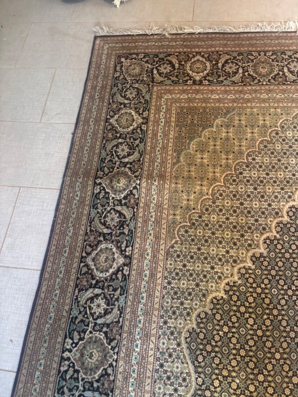 11X8. HANDMADE TAB.RIZ. RUG. CARPET . HAND MADE WOOL. AND SILK gallery