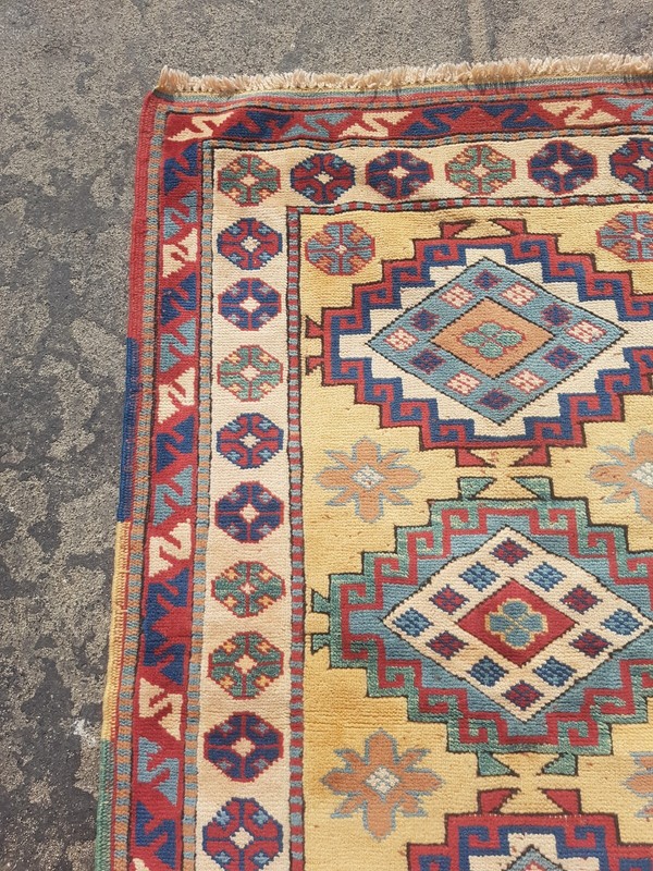Vintage Hand Made Traditional Rug Oriental Wool Multicolor Carpet 135x91 cm gallery
