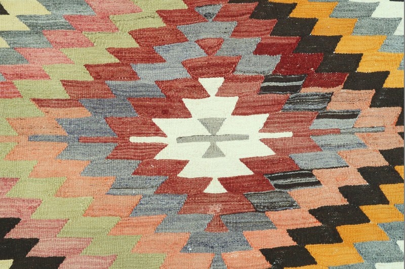 Turkish Kilim Wool Rug, Handmade Area Rugs, Vintage Tapis Large Teppich 76"x118" gallery