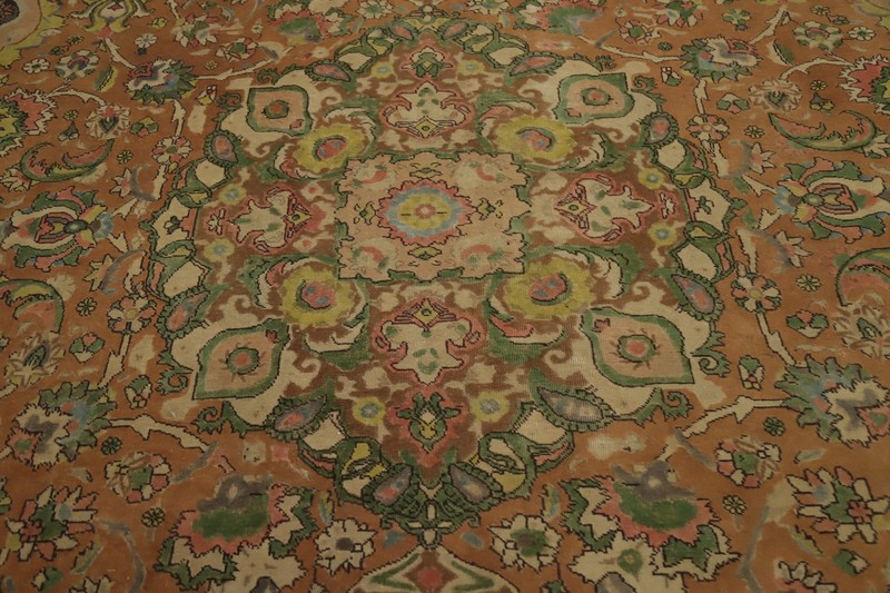 Rust Wool Living Room Area Rug 10x13 Vintage Handmade Traditional Medallion Rug gallery