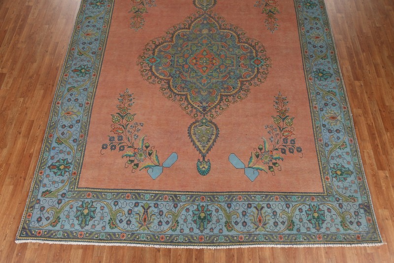 Vintage Traditional Overdyed Evenly Low Pile Area Rug 9x12 Handmade Wool Carpet gallery
