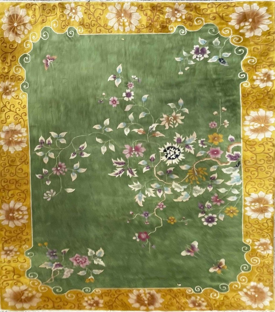 Antique Art Deco Chinese Rug, Butterfly Meet finely, #17452, c-1920