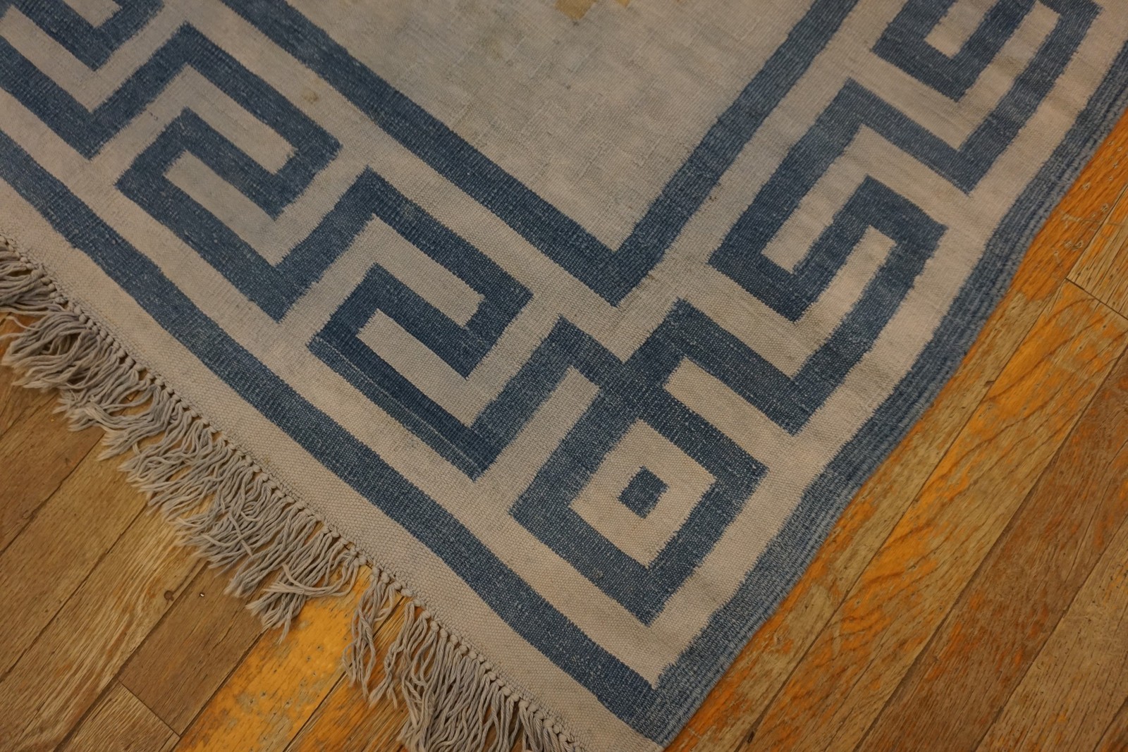 5X7 Vintage Indian Dhurries Beige Cotton Area Rug 1935 gallery