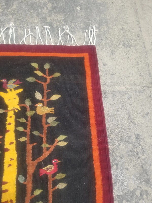 Fine Vintage Traditional Hand Made Scandinavian Wool Multicolor Kilim 108x61cm gallery