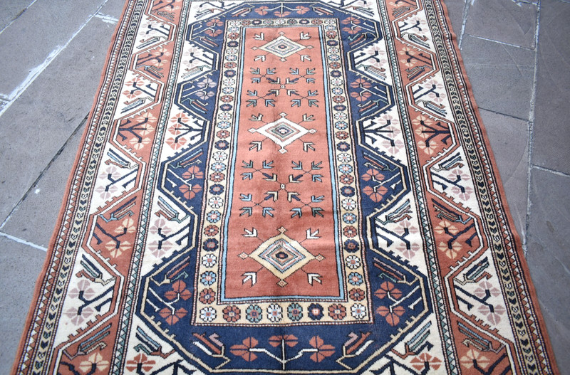 Vintage Turkish Rug 57'' x 81'' Hand-knotted Milas Rug Decorative Milas Wool Rug gallery