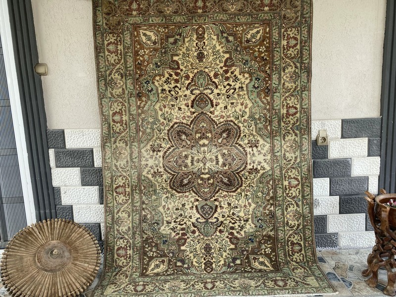 Vintage Turkish Rug,Geometric Farmhouse Antique Anatolian Village Rug 4.8x7.2 Ft gallery