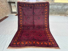 5’1″ x 7’7″ Afghan Baluchi Fine Rug – Hand-Knotted Wool, Moroccan Style, Rug