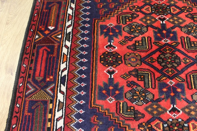 Handmade Oriental Rug 205x132cm 6’9 x 4’4 Handmade Wool Carpet Red Blue Tribal gallery