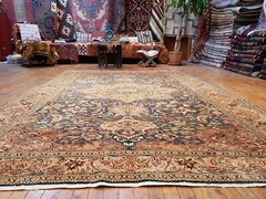 7x10ft Turkish Area Rug | Handknotted Living Room Rug by 7x10ft Turqoise Color