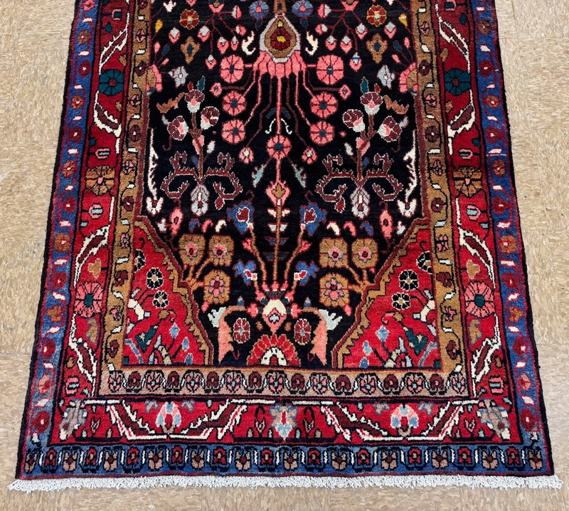 Hand Knotted Tribal Nahavand 4x9 Traditional Blue Red Wool Oriental Area Rug gallery