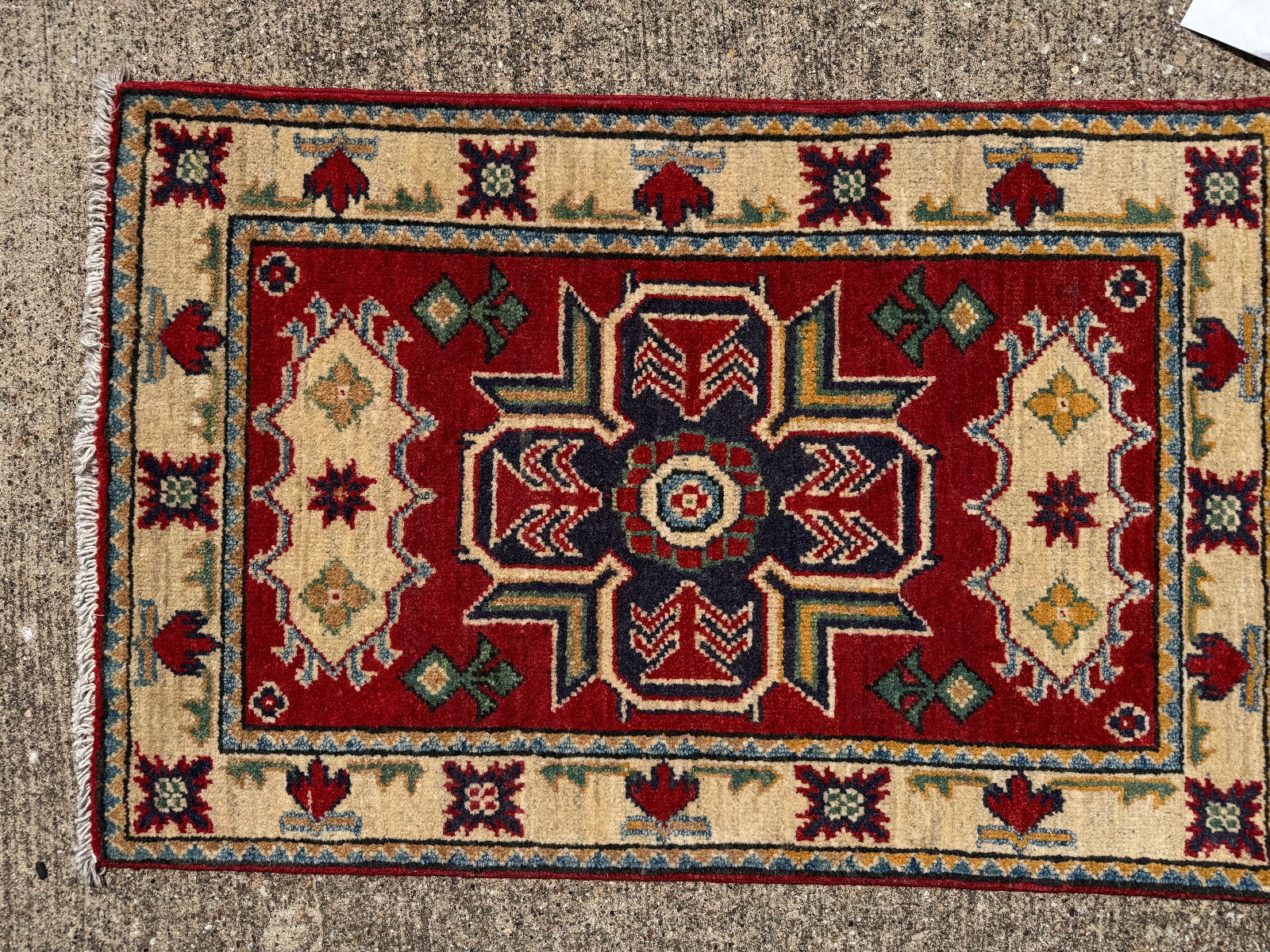 2x3 VINTAGE ORIENTAL RUG ANTIQUE HANDMADE handwoven HAND-KNOTTED red kazak heriz gallery