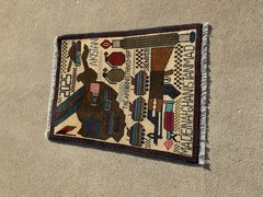 A Handmade Afghan war Rug Rare Baloch Rug Design Great Quality 80X 60 Cm