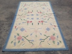 Fine Vintage Traditional Hand Made Scandinavian Wool Multicolor Kilim 257x159cm