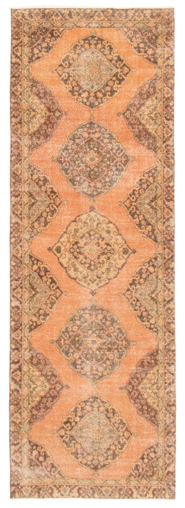 Vintage Hand-Knotted Carpet 4'4" x 12'8" Traditional Oriental Wool Area Rug