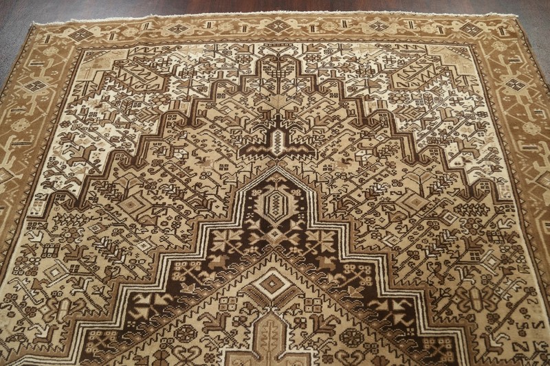 Muted Semi-Antique Geometric Oriental Traditional Area Rug Handmade Wool 8x11 ft gallery
