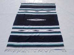 Vintage Traditional Handmade Mexican Serape Wool Multi Kilim 5.9×4.4ft