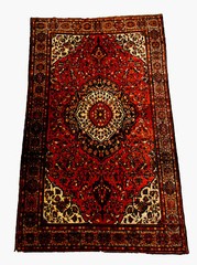 Very Fine Antique Farahan Sarouk Rug, C. 1890-1910 4 x 6 Scarlet Peach Navy Tan