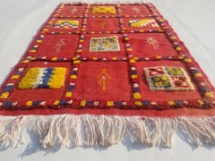 Vintage Traditional Handmade Moroccan Wool Multi Kilim Rug 3.2×2.1ft