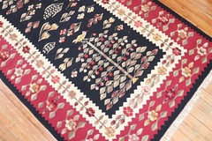 Vintage Pictoral Bessarabian Fine Kilim Rug Size 3’7”x6’10”