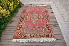 Turkish Rug 54”x89” Vintage Light Muted Color 4×7 Rug Oushak Carpet 138x228cm