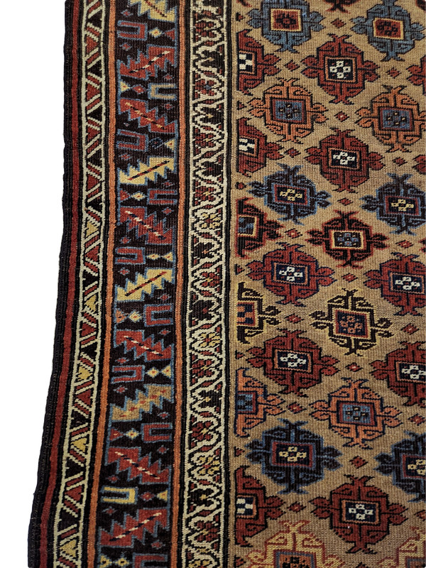 Semi-Antique Kurd-Bidjar runner, Beige Red Blue - 3'9" x 9'2" gallery