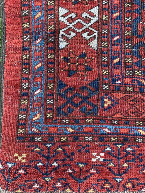ANTIQUE TURKOMAN KIZIL AYAK CHUVAL BAG-FACE RUG 2' 11" X 4' 3" LATE 19TH C. gallery