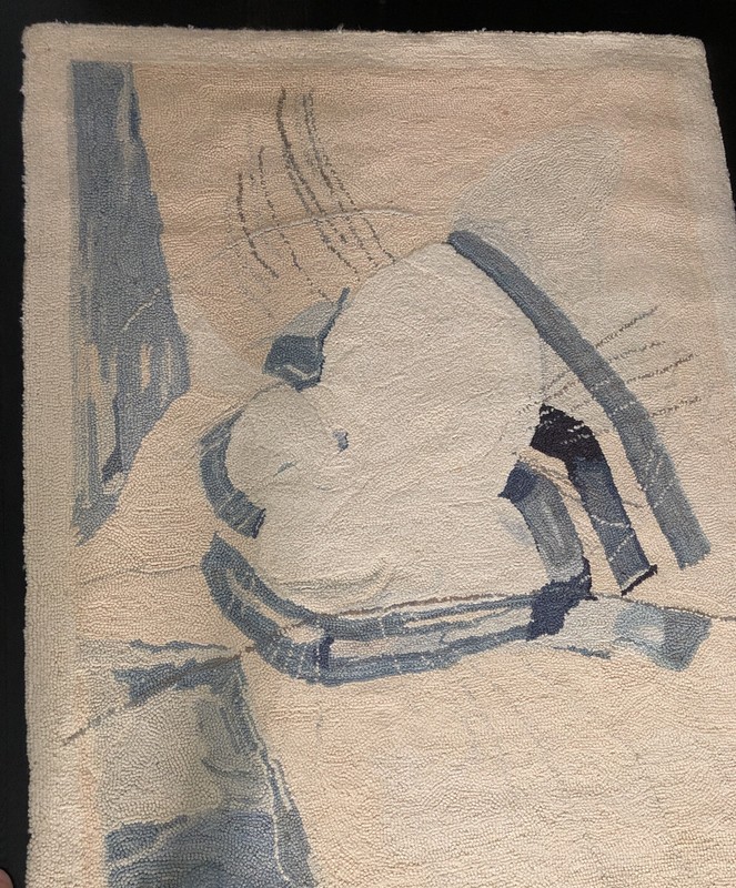 The Dove Signed 1977 Wool Hand Made Rug Picasso Style Mid Century Mod Floor Art gallery