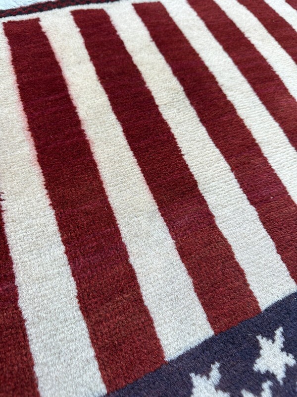 Vintage Hand Made American Flag Rug gallery