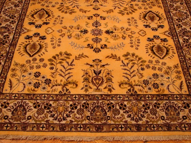 6x6 Wool Graceful Handmade Light Gold New Square rug PIX-3054 gallery