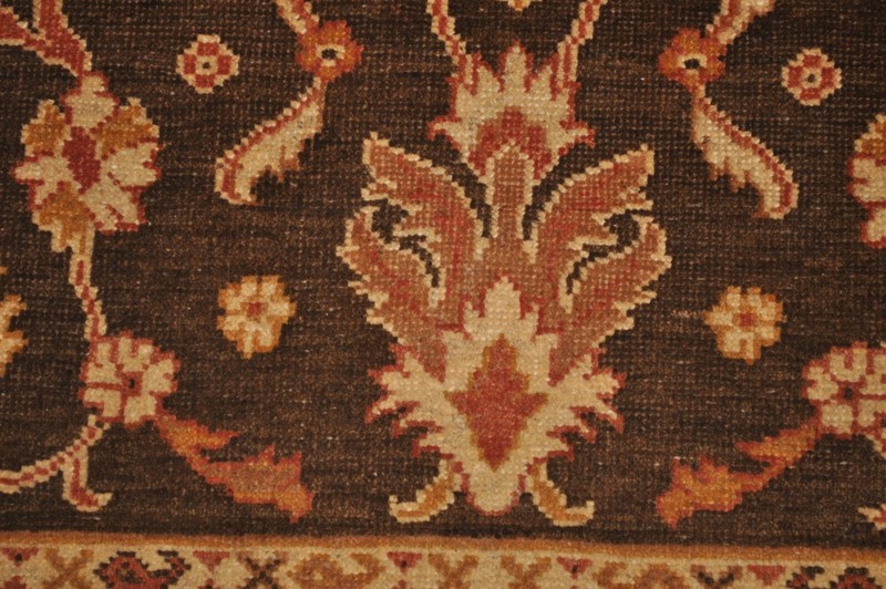 4x4 ft. FINE QUALITY Genuine handmade brown rug square hand-knotted Beige 4'x4' gallery
