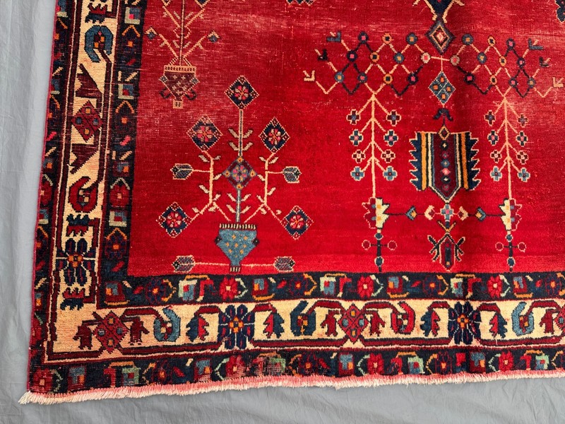 Vintage Turkish Inspired Caucasian Medallion Wool Area Rug, Rare Guestroom Rug gallery