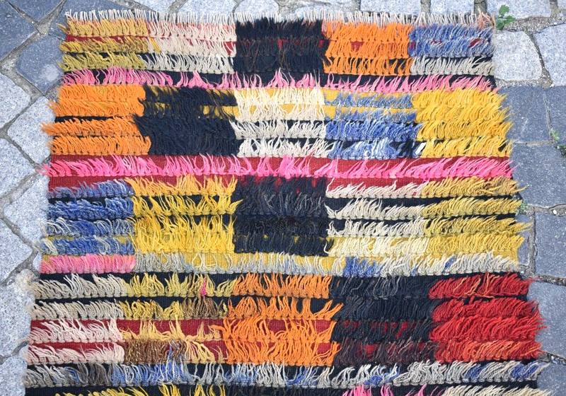 unique! Turkish Tulu Rug 2'6'' x 5'3'' ft Anatolian Primitive long Pile Tulu Rug gallery