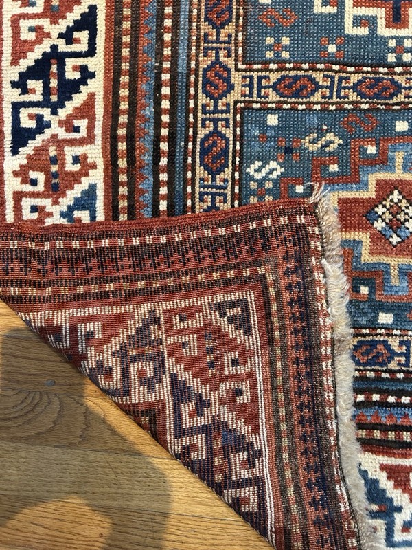 Museum Quality Antique Caucasian Kazak Rug C.1900 Hooked Star Medallion 3’2x5’10 gallery
