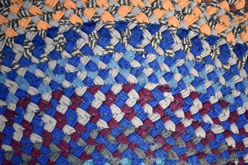 Vintage Hand Made Braided Wool Rug - Maine - Country, Folk Craft, Oval - 40x52 gallery