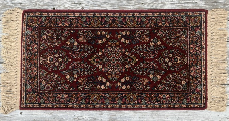 Rare VTG Karastan Red Sarouk #785 Wool Rug 2.2x 4 Permanently Mothproof USA Made gallery