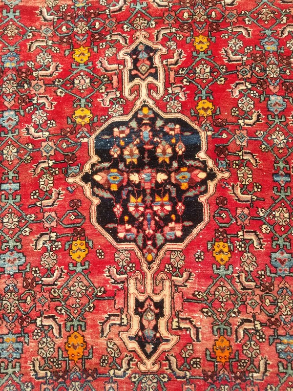 Vintage Distressed Hand Made Traditional Oriental Wool Red Rug 5.3x3.2ft gallery