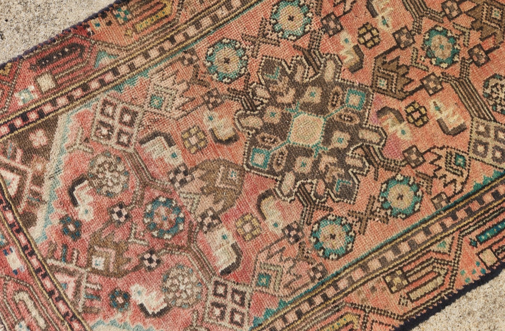 3'7"x2'2" ANTIQUE HAND KNOTTED CAUCASIAN KAZAK SERAPE TRIBAL WOOL MUTED RUG