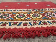 Vintage Traditional Handmade Central Asian Wool Wall Hanging 6.11×6.4ft