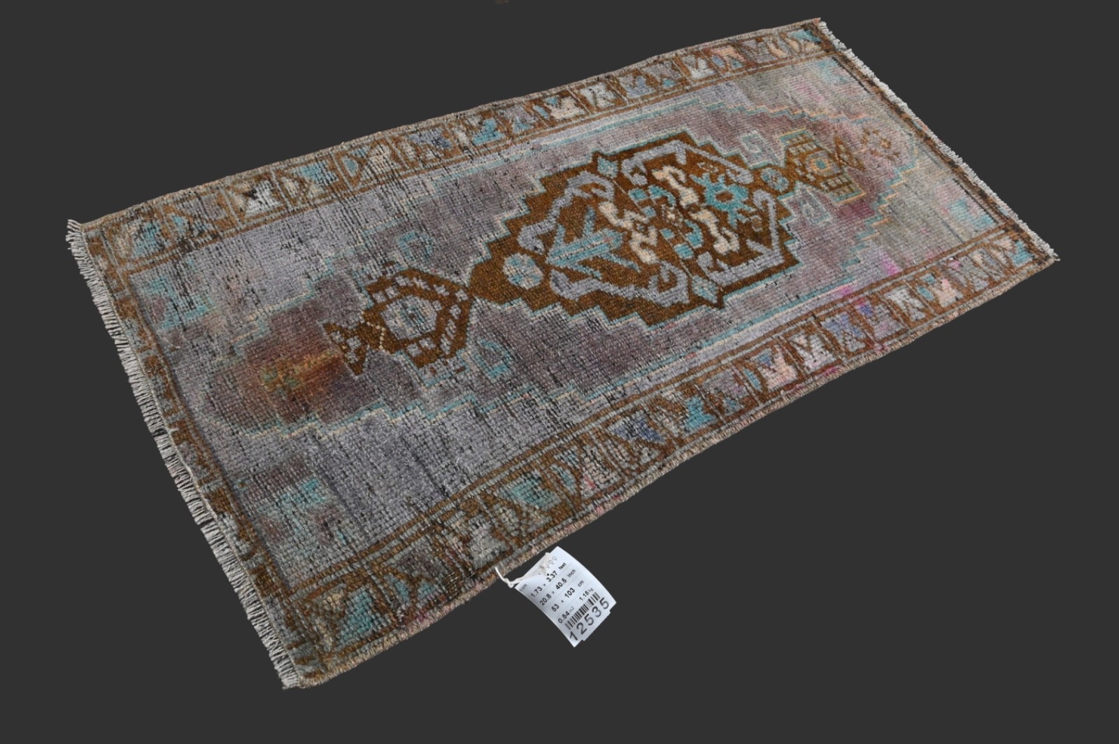 RAINBOW Turkish Oushak Rug 2x3 Vintage Handmade Anatolian Small Doormat Kilim gallery