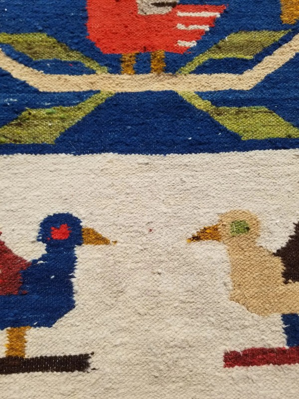 Vintage Traditional Handmade South American Wool Multicolor Kilim 4.5x2.5 ft gallery