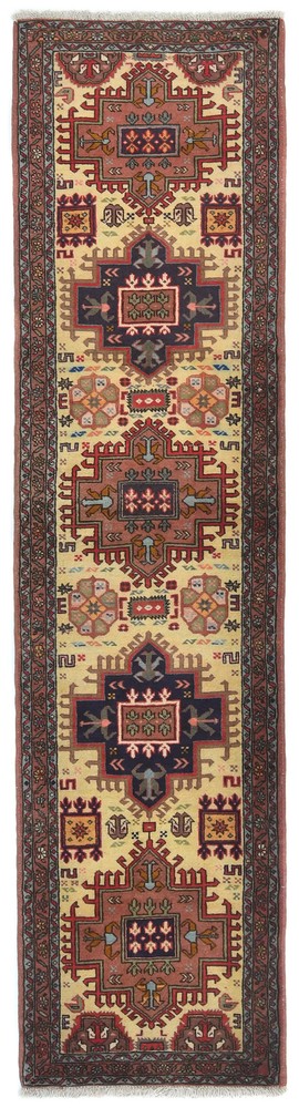 Vintage Tribal Geometric Runner Rug Wool Oriental Hallway Carpet 2'5X9'5 ft