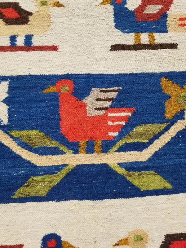 Vintage Traditional Handmade South American Wool Multicolor Kilim 4.5x2.5 ft gallery