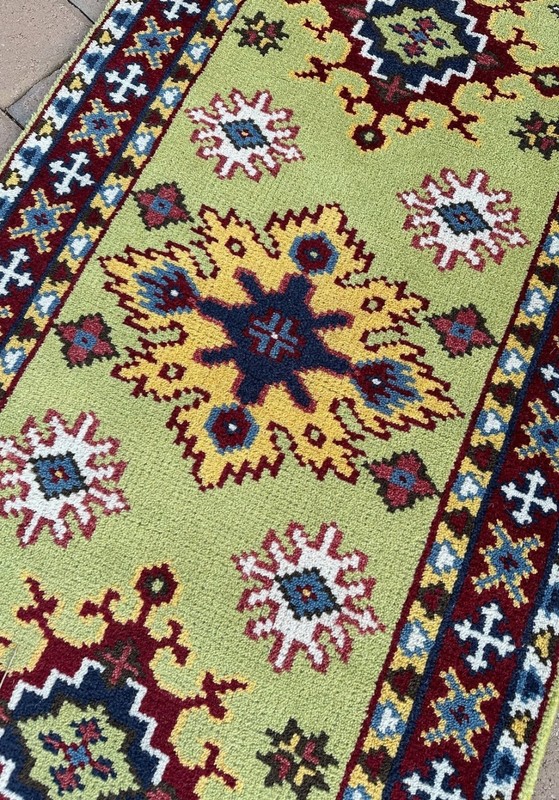 Brand New Handmade Turkish Oushak Lime Green Runner, Soft Pile, 3'x8' gallery