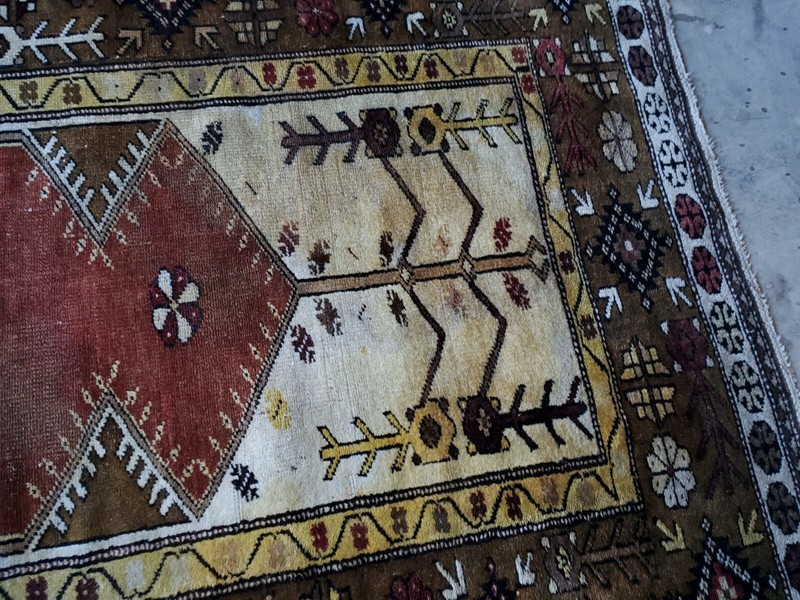 Antique 1935-1940s,Henna Natural Dyes, 4x7ft Tribal Dowry Rug Turkey gallery